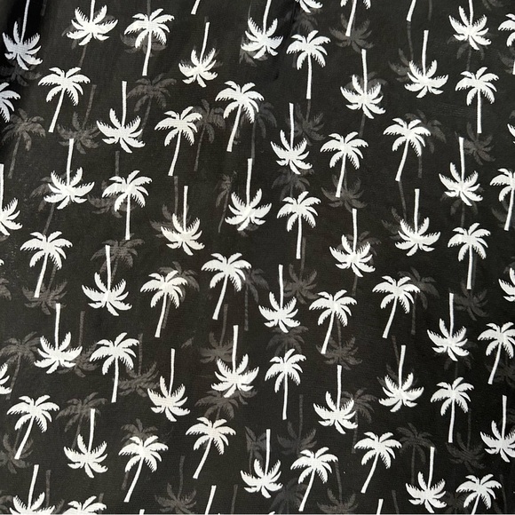 Miken Swim Black Palm Print Cinched Tie Ruffle Surplice Swim Cover Up Dress - Picture 4 of 5